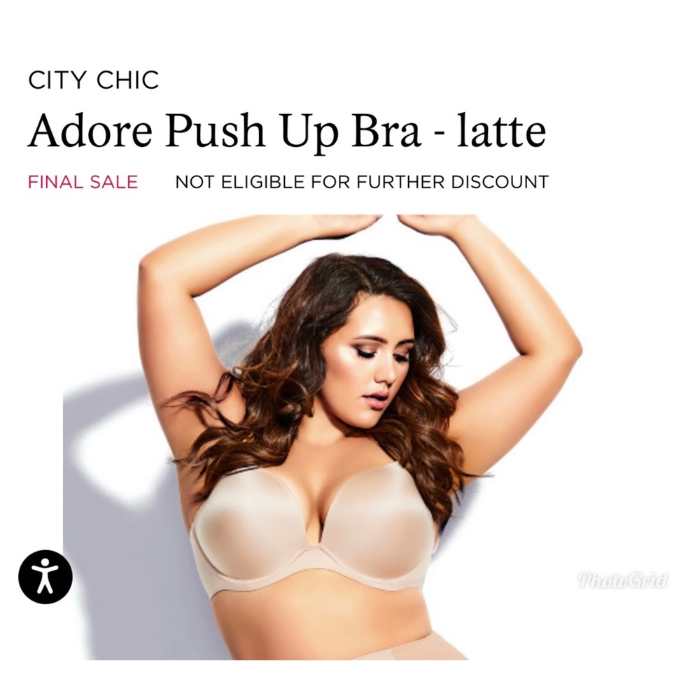 City Chic Adore Push Up Bra, latte 38C